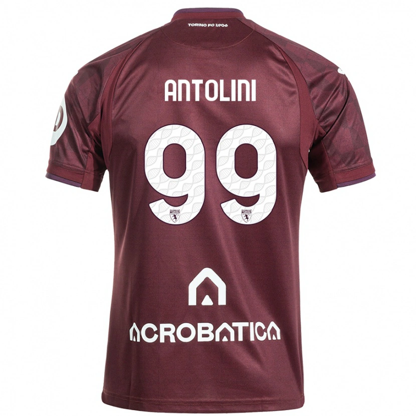 Danxen Uomo Maglia Jacopo Antolini #99 Marrone Bianco Kit Gara Home 2024/25 Maglietta