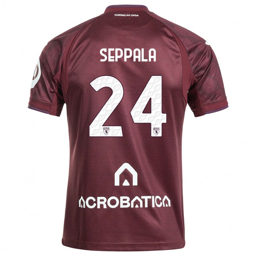 Danxen Uomo Maglia Rosa Lappi-Seppälä #24 Marrone Bianco Kit Gara Home 2024/25 Maglietta