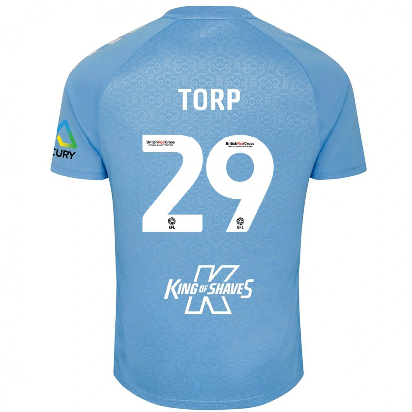 Danxen Uomo Maglia Victor Torp #29 Blu Bianco Kit Gara Home 2024/25 Maglietta