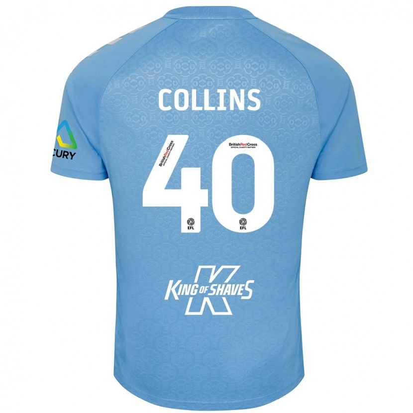 Danxen Uomo Maglia Brad Collins #40 Blu Bianco Kit Gara Home 2024/25 Maglietta