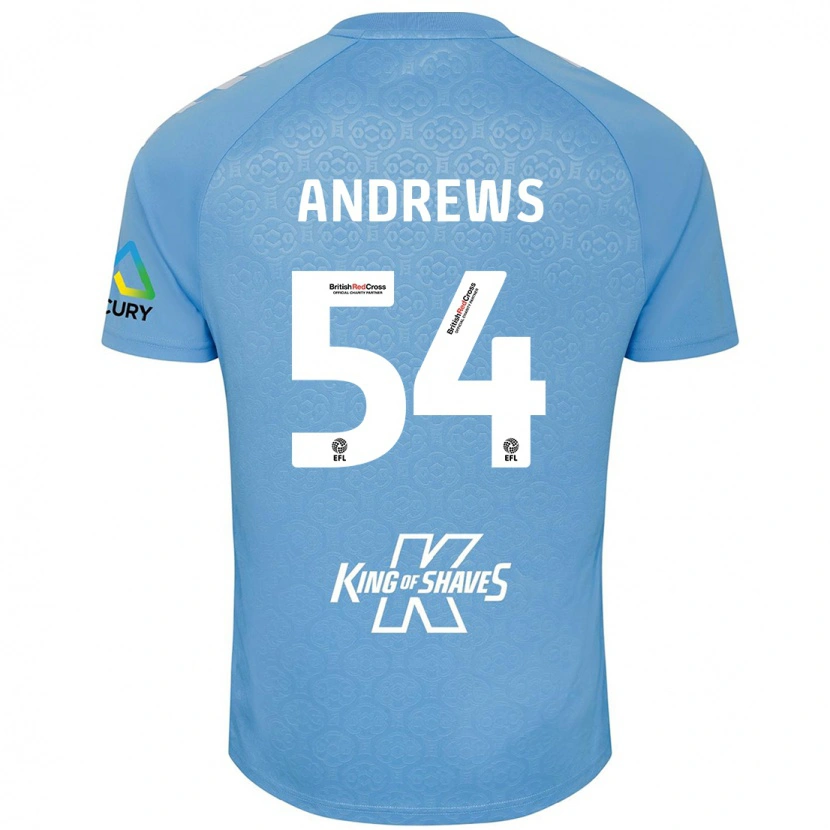 Danxen Uomo Maglia Kai Andrews #54 Blu Bianco Kit Gara Home 2024/25 Maglietta