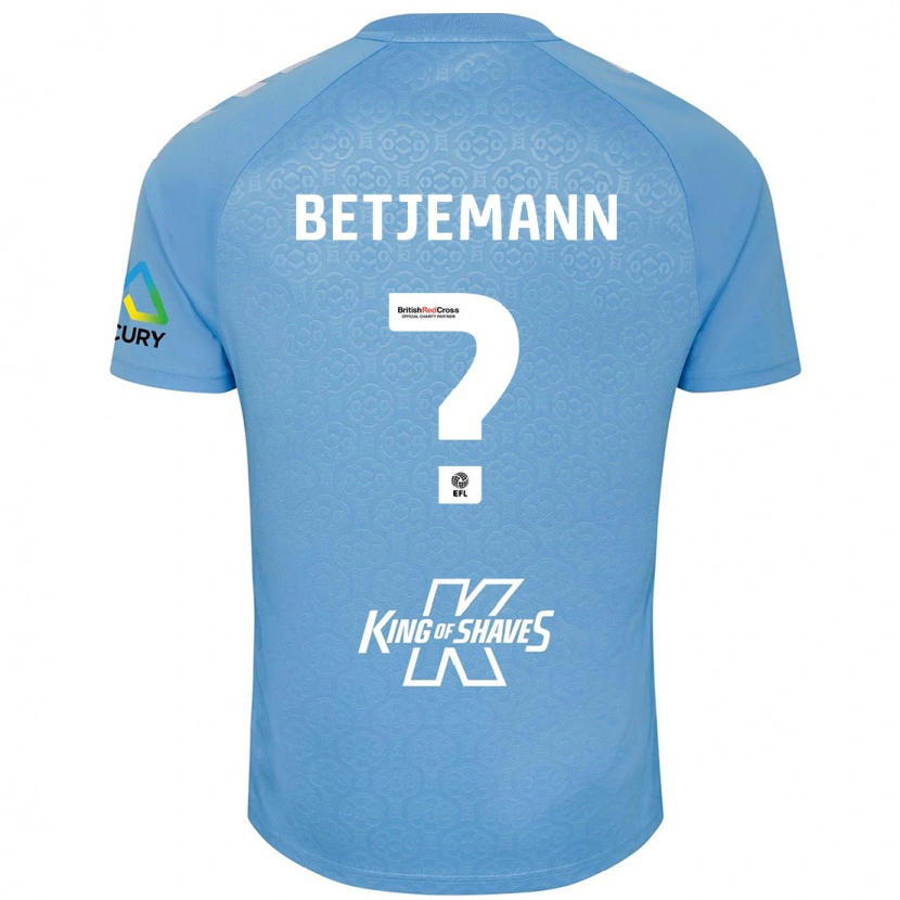Danxen Uomo Maglia Elliot Betjemann #0 Blu Bianco Kit Gara Home 2024/25 Maglietta