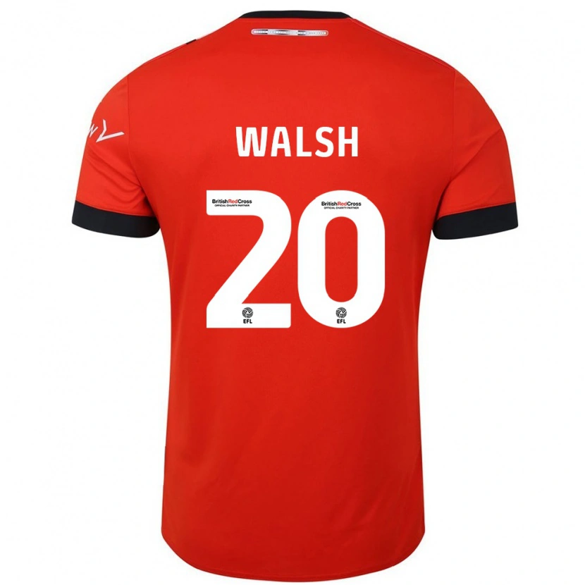 Danxen Uomo Maglia Liam Walsh #20 Arancione Nero Kit Gara Home 2024/25 Maglietta