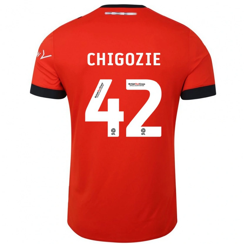 Danxen Uomo Maglia Christian Chigozie #42 Arancione Nero Kit Gara Home 2024/25 Maglietta