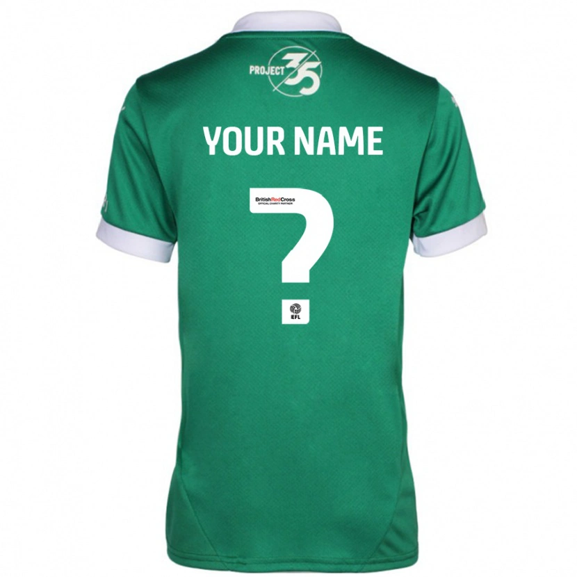 Danxen Uomo Maglia Il Tuo Nome #0 Verde Bianco Kit Gara Home 2024/25 Maglietta
