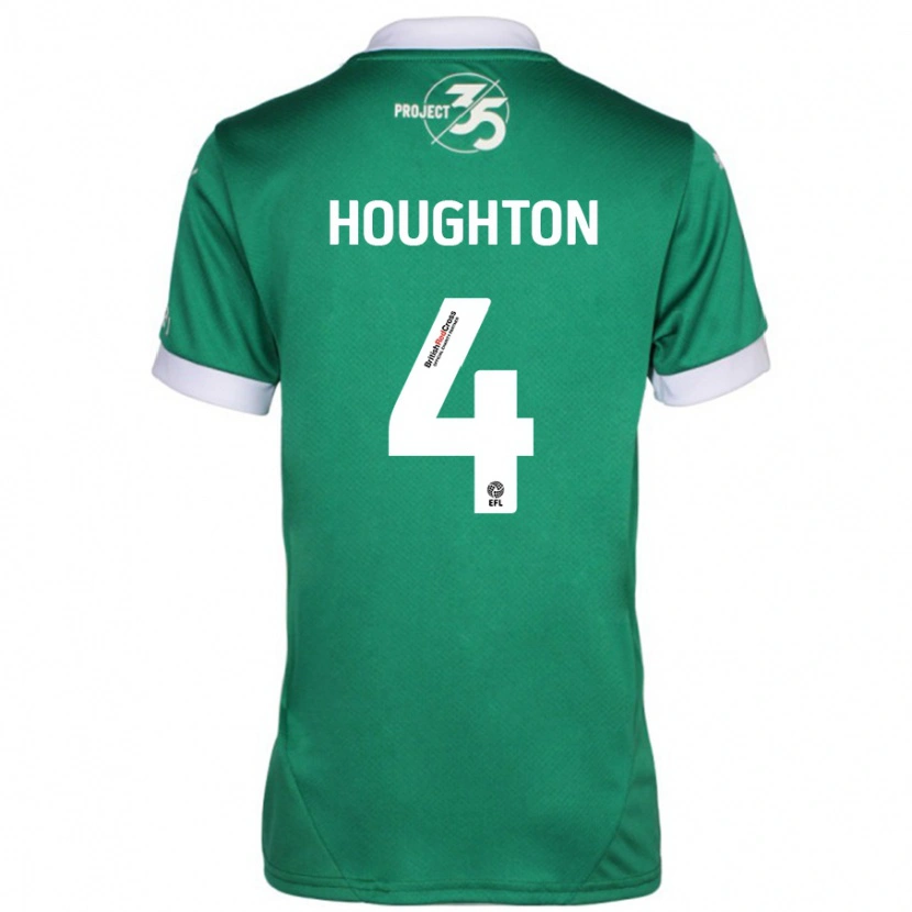 Danxen Uomo Maglia Jordan Houghton #4 Verde Bianco Kit Gara Home 2024/25 Maglietta
