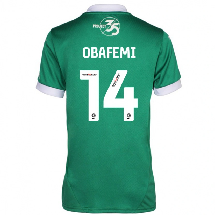 Danxen Uomo Maglia Michael Obafemi #14 Verde Bianco Kit Gara Home 2024/25 Maglietta