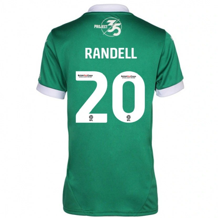 Danxen Uomo Maglia Adam Randell #20 Verde Bianco Kit Gara Home 2024/25 Maglietta
