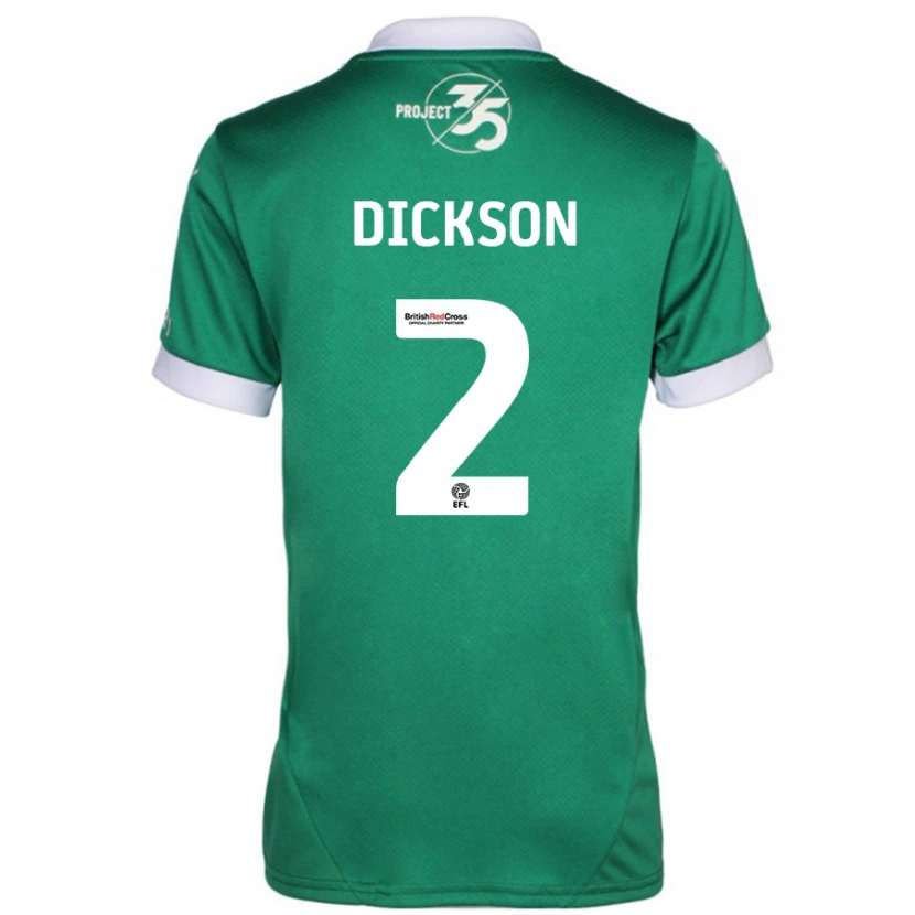 Danxen Uomo Maglia Katie Dickson #2 Verde Bianco Kit Gara Home 2024/25 Maglietta