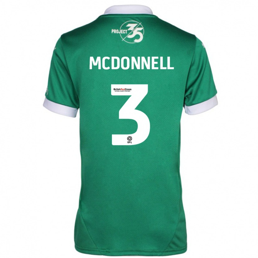 Danxen Uomo Maglia Rosie Mcdonnell #3 Verde Bianco Kit Gara Home 2024/25 Maglietta