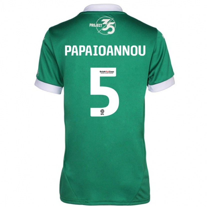 Danxen Uomo Maglia Panagiota Papaioannou #5 Verde Bianco Kit Gara Home 2024/25 Maglietta