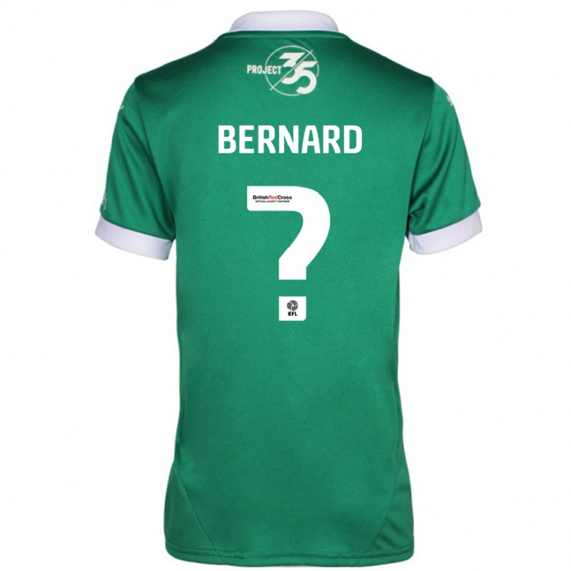 Danxen Uomo Maglia Josh Bernard #0 Verde Bianco Kit Gara Home 2024/25 Maglietta