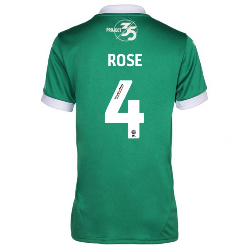 Danxen Uomo Maglia Jemma Rose #4 Verde Bianco Kit Gara Home 2024/25 Maglietta