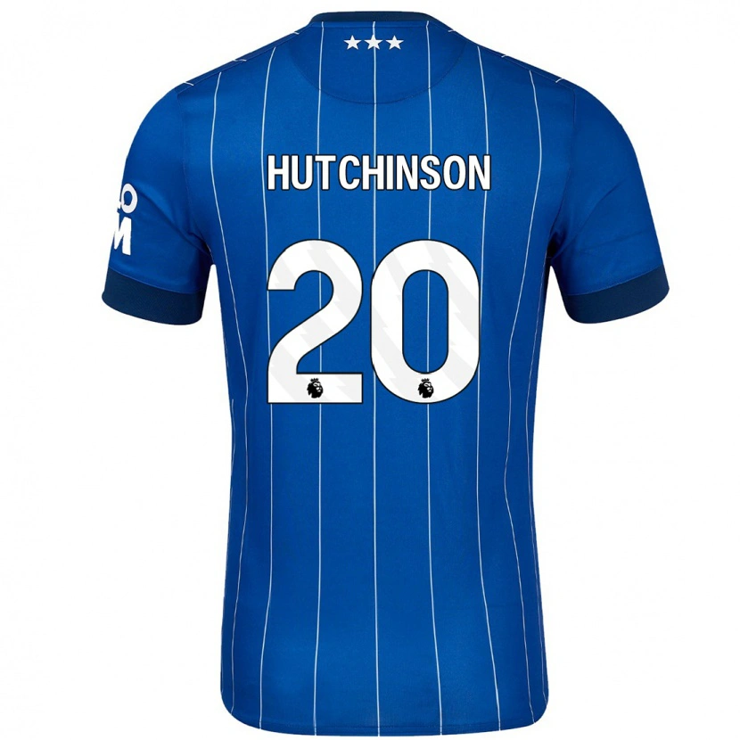 Danxen Uomo Maglia Omari Hutchinson #20 Blu Navy Kit Gara Home 2024/25 Maglietta