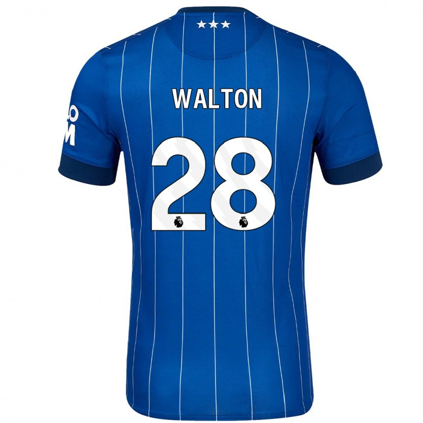 Danxen Uomo Maglia Christian Walton #28 Blu Navy Kit Gara Home 2024/25 Maglietta
