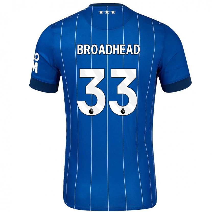 Danxen Uomo Maglia Nathan Broadhead #33 Blu Navy Kit Gara Home 2024/25 Maglietta