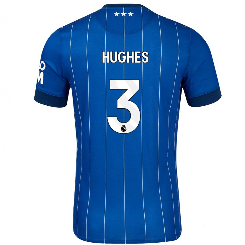 Danxen Uomo Maglia Summer Hughes #3 Blu Navy Kit Gara Home 2024/25 Maglietta