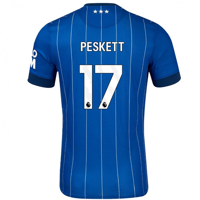Danxen Uomo Maglia Sophie Peskett #17 Blu Navy Kit Gara Home 2024/25 Maglietta