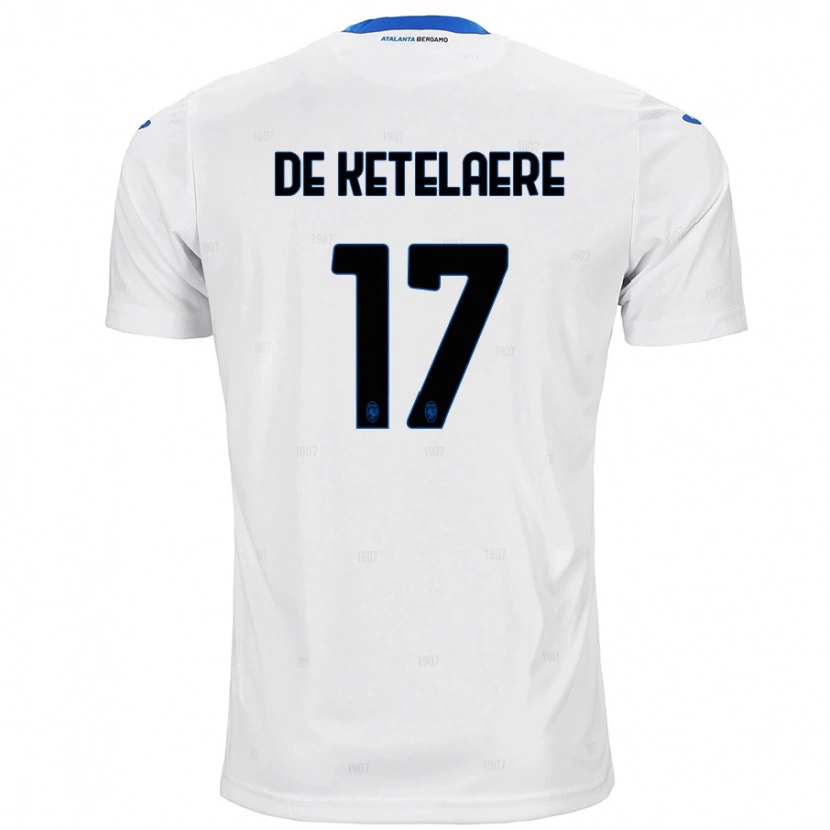 Danxen Uomo Maglia Charles De Ketelaere #17 Bianco Kit Gara Away 2024/25 Maglietta