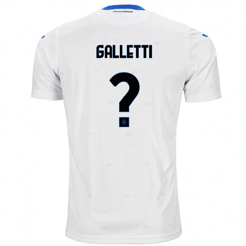 Danxen Uomo Maglia Elia Galletti #0 Bianco Kit Gara Away 2024/25 Maglietta