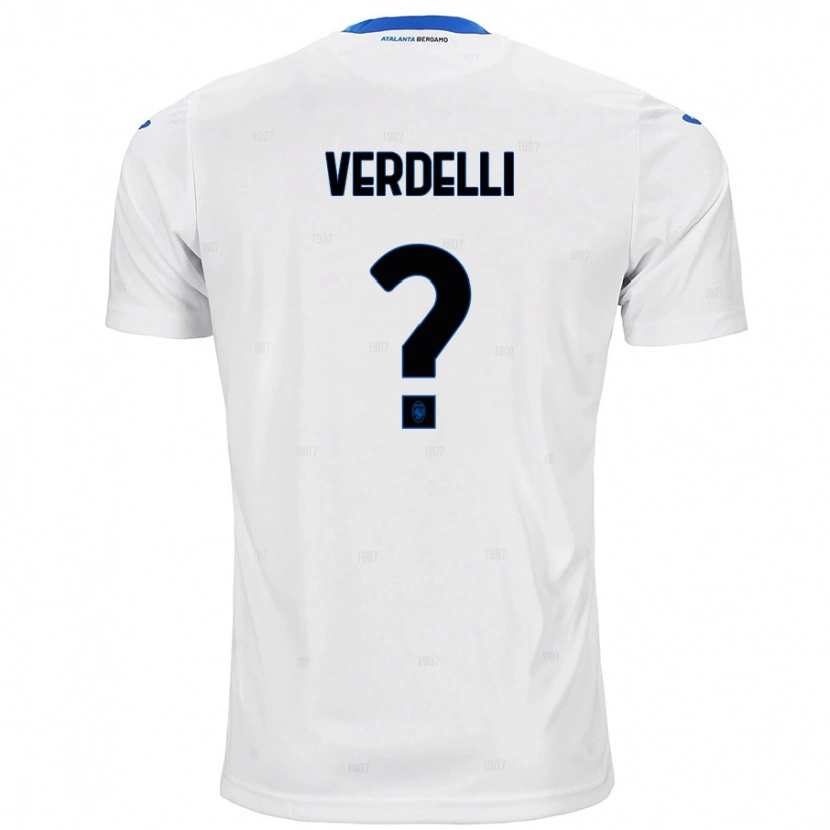 Danxen Uomo Maglia Davide Verdelli #0 Bianco Kit Gara Away 2024/25 Maglietta