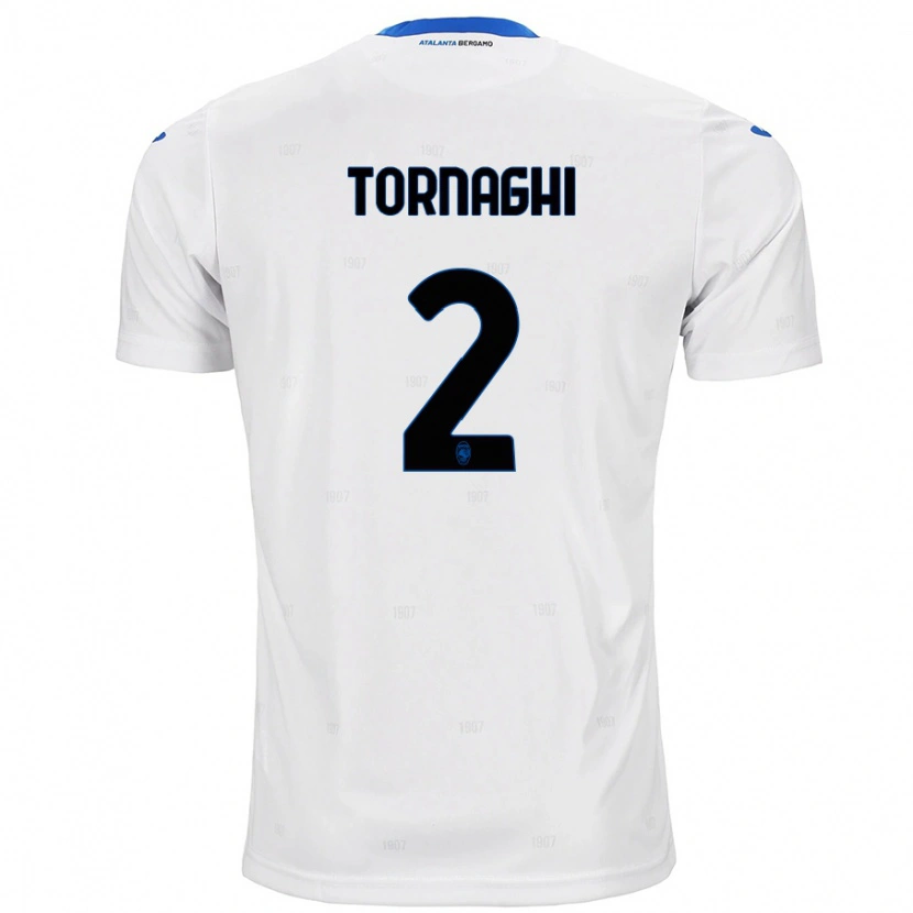 Danxen Uomo Maglia Pietro Tornaghi #2 Bianco Kit Gara Away 2024/25 Maglietta