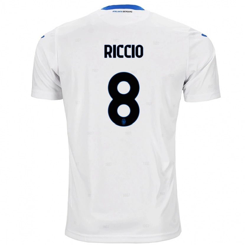 Danxen Uomo Maglia Lorenzo Riccio #8 Bianco Kit Gara Away 2024/25 Maglietta