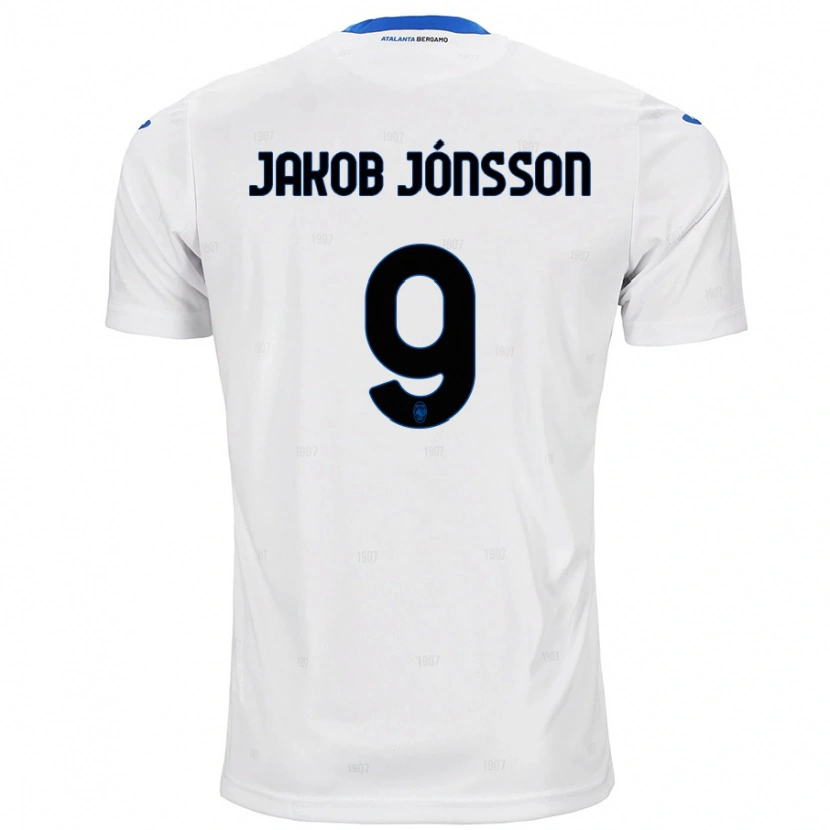 Danxen Uomo Maglia Birkir Jakob Jónsson #9 Bianco Kit Gara Away 2024/25 Maglietta