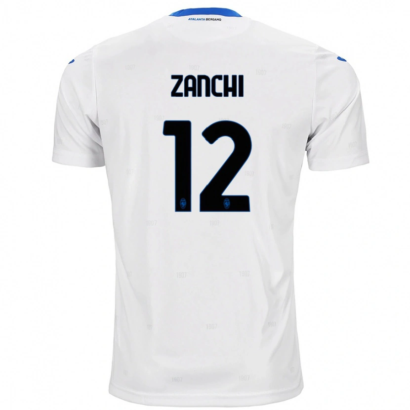 Danxen Uomo Maglia Edoardo Zanchi #12 Bianco Kit Gara Away 2024/25 Maglietta