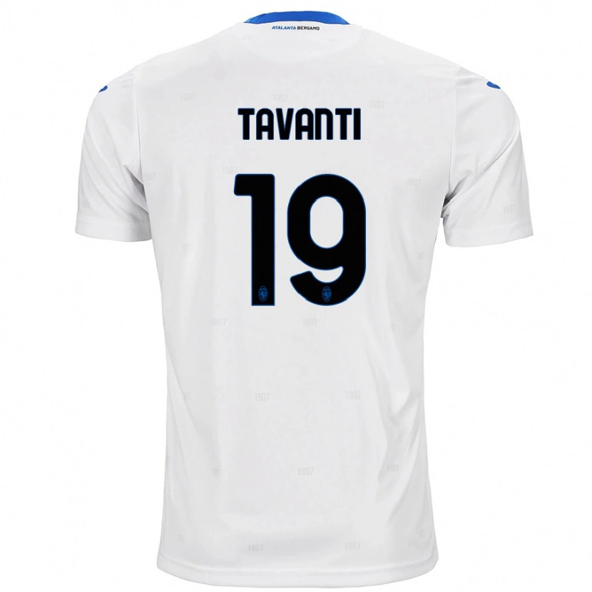 Danxen Uomo Maglia Mattia Tavanti #19 Bianco Kit Gara Away 2024/25 Maglietta