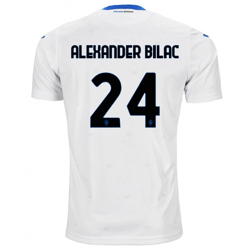 Danxen Uomo Maglia Max Alexander Bilac #24 Bianco Kit Gara Away 2024/25 Maglietta