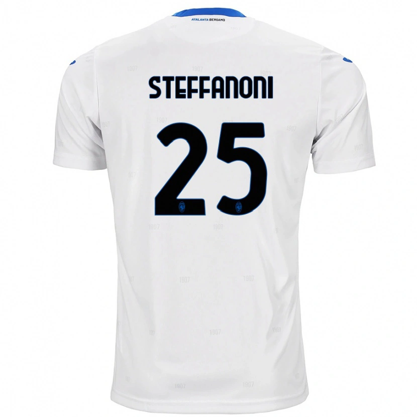 Danxen Uomo Maglia Federico Steffanoni #25 Bianco Kit Gara Away 2024/25 Maglietta