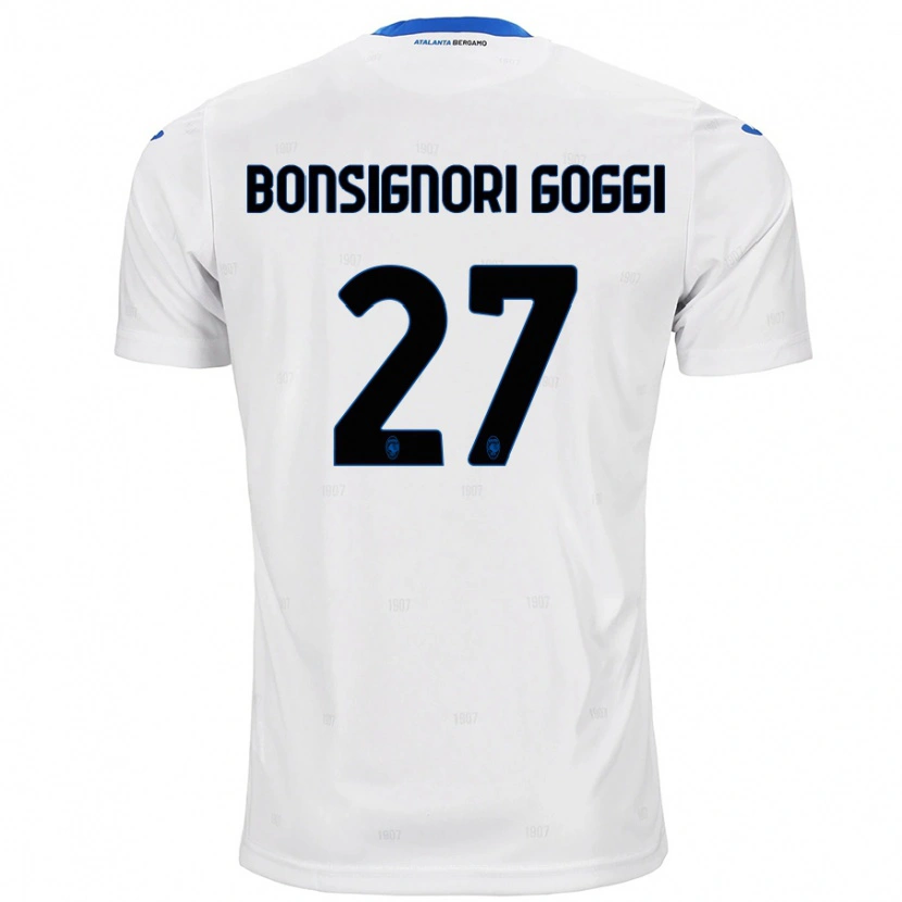 Danxen Uomo Maglia Lorenzo Bonsignori Goggi #27 Bianco Kit Gara Away 2024/25 Maglietta