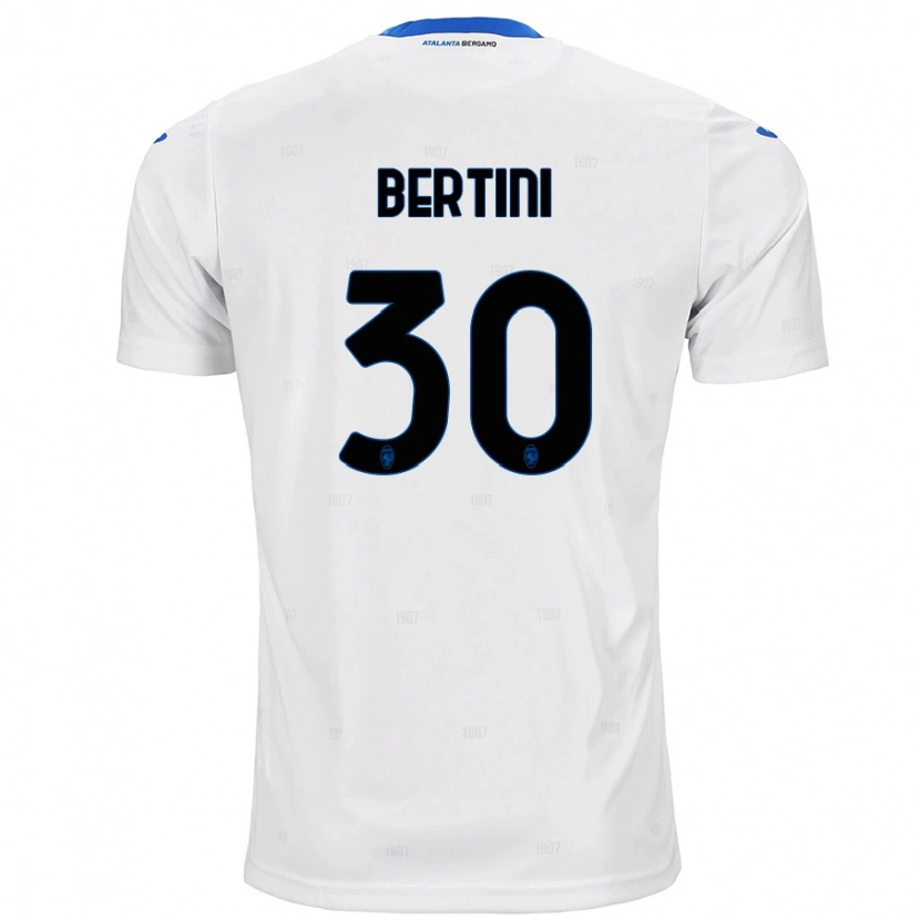 Danxen Uomo Maglia Tommaso Bertini #30 Bianco Kit Gara Away 2024/25 Maglietta