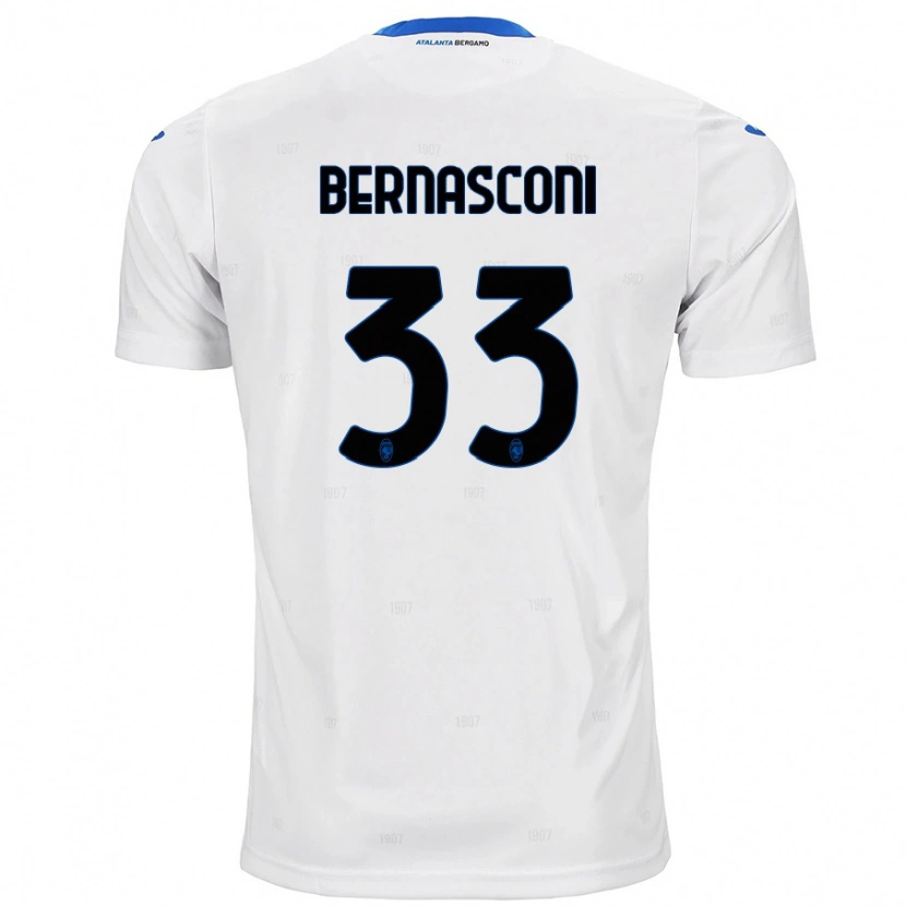 Danxen Uomo Maglia Lorenzo Bernasconi #33 Bianco Kit Gara Away 2024/25 Maglietta