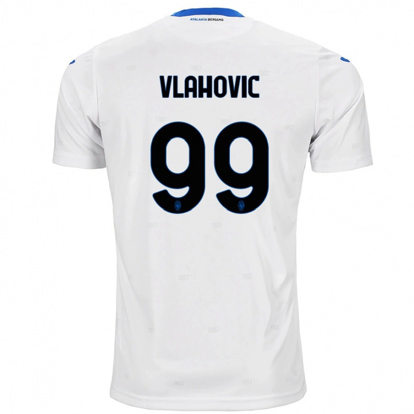 Danxen Uomo Maglia Vanja Vlahovic #99 Bianco Kit Gara Away 2024/25 Maglietta