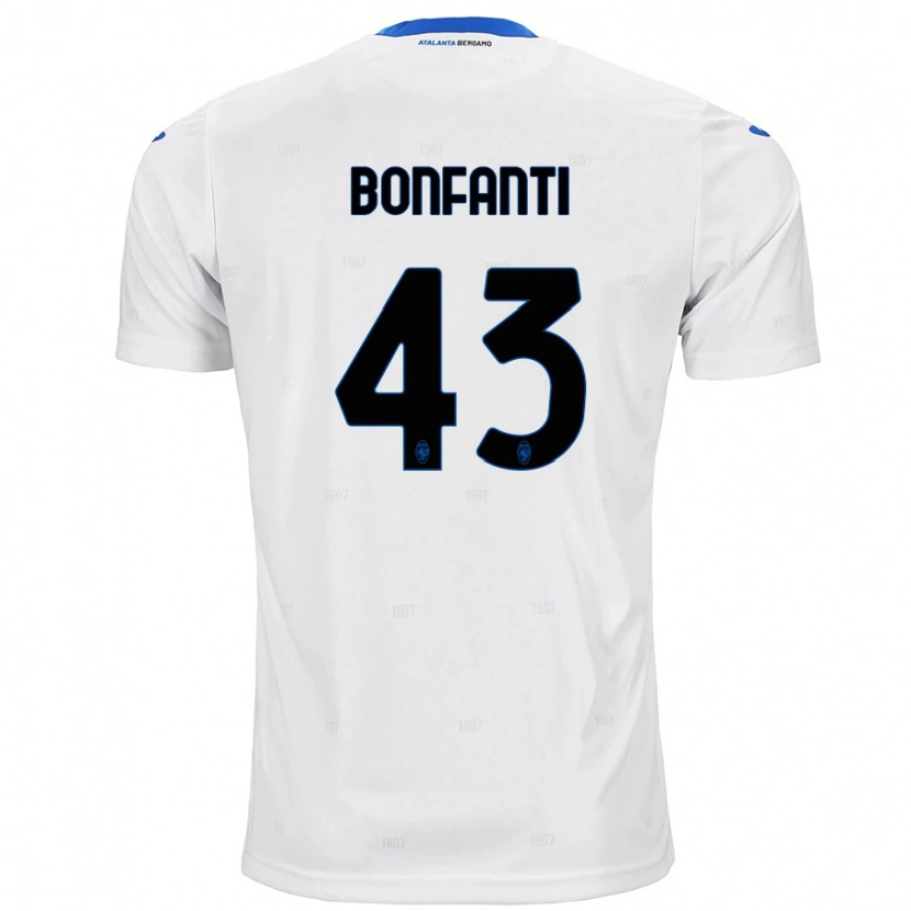 Danxen Uomo Maglia Giovanni Bonfanti #43 Bianco Kit Gara Away 2024/25 Maglietta