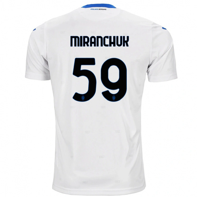 Danxen Uomo Maglia Aleksey Miranchuk #59 Bianco Kit Gara Away 2024/25 Maglietta