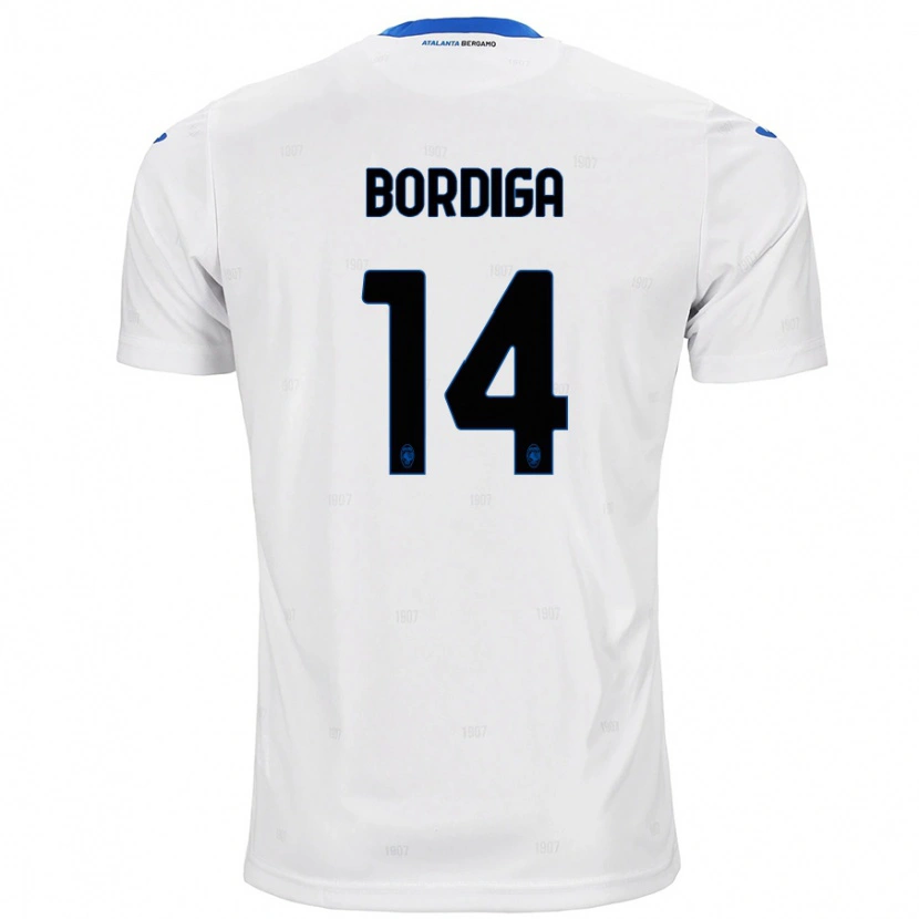 Danxen Uomo Maglia Michele Bordiga #14 Bianco Kit Gara Away 2024/25 Maglietta