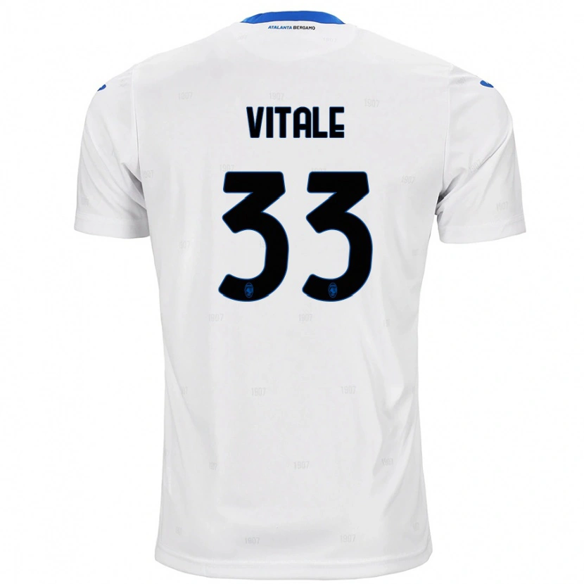 Danxen Uomo Maglia Francesca Vitale #33 Bianco Kit Gara Away 2024/25 Maglietta
