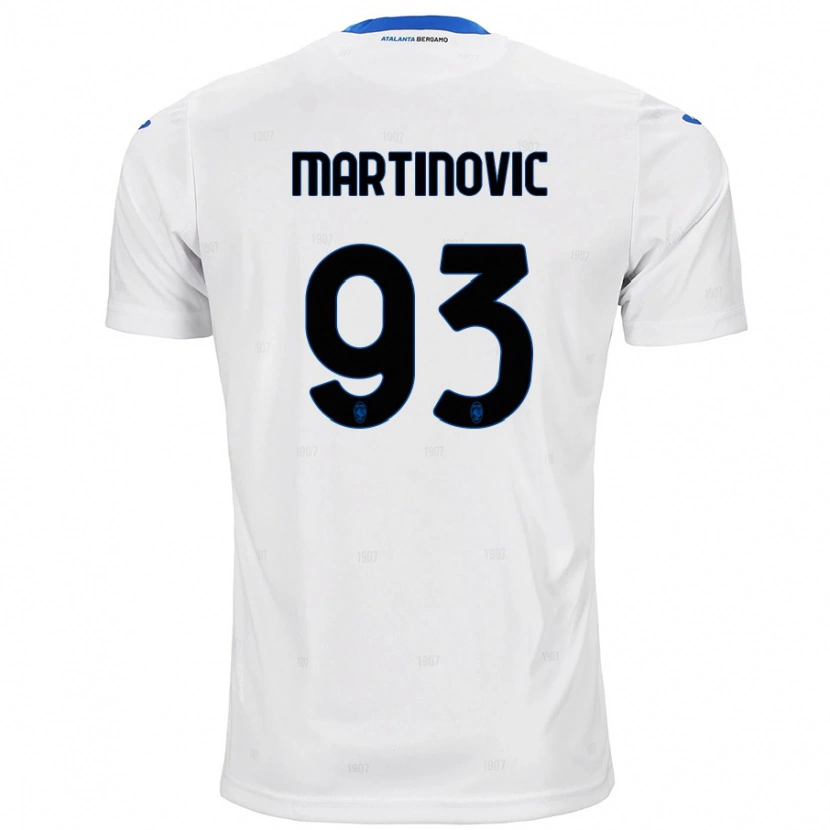 Danxen Uomo Maglia Melania Martinovic #93 Bianco Kit Gara Away 2024/25 Maglietta