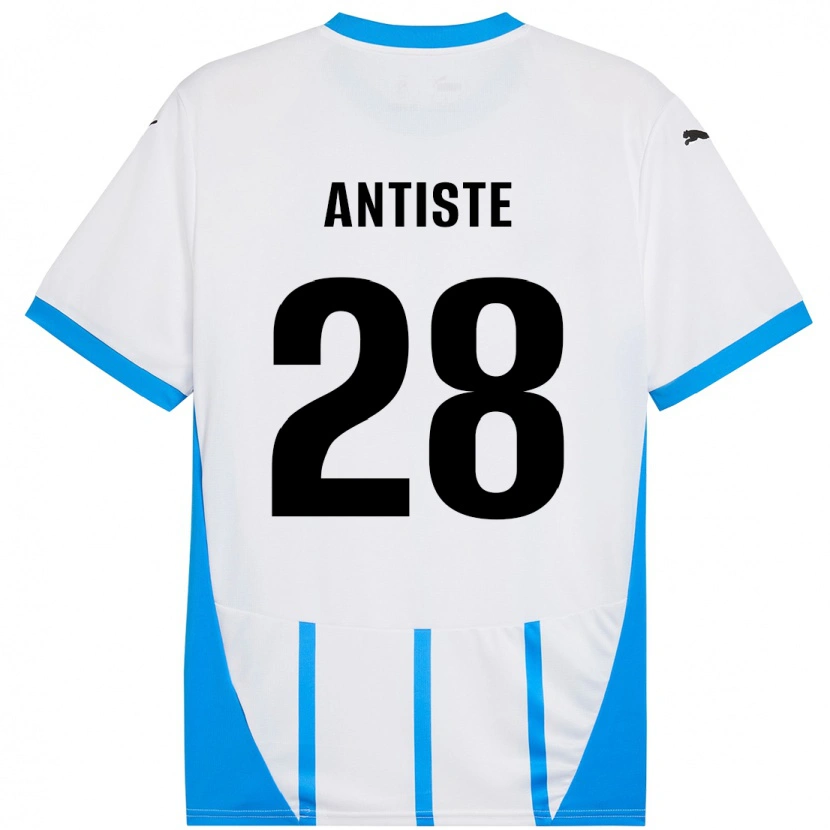 Danxen Uomo Maglia Janis Antiste #28 Bianco Blu Kit Gara Away 2024/25 Maglietta
