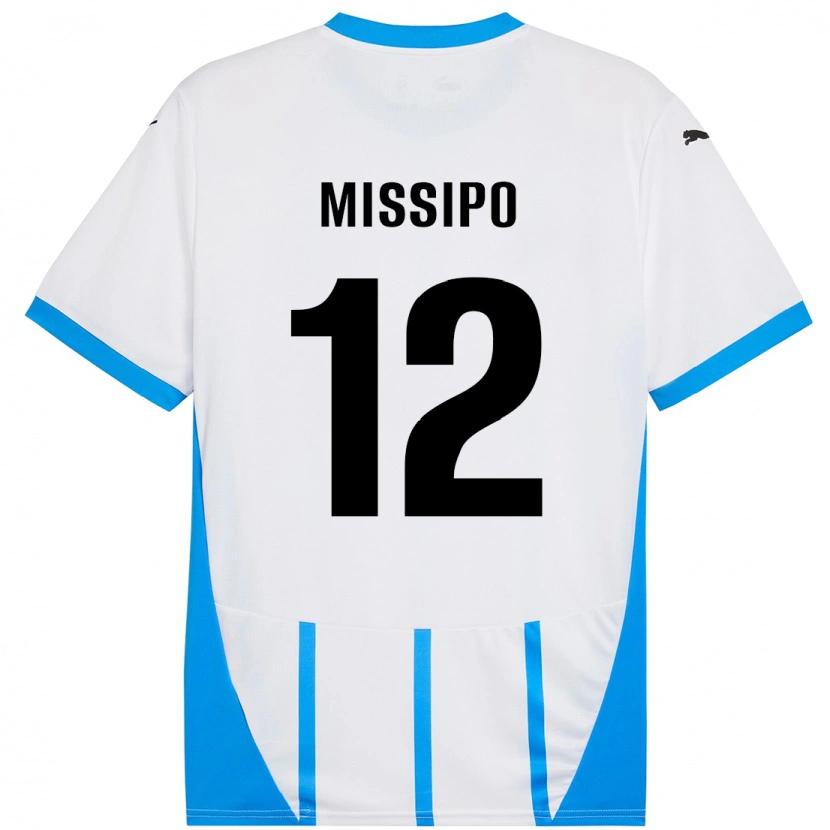 Danxen Uomo Maglia Kassandra Missipo #12 Bianco Blu Kit Gara Away 2024/25 Maglietta