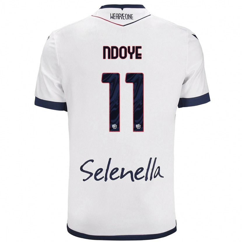 Danxen Uomo Maglia Dan Ndoye #11 Bianco Blu Reale Kit Gara Away 2024/25 Maglietta