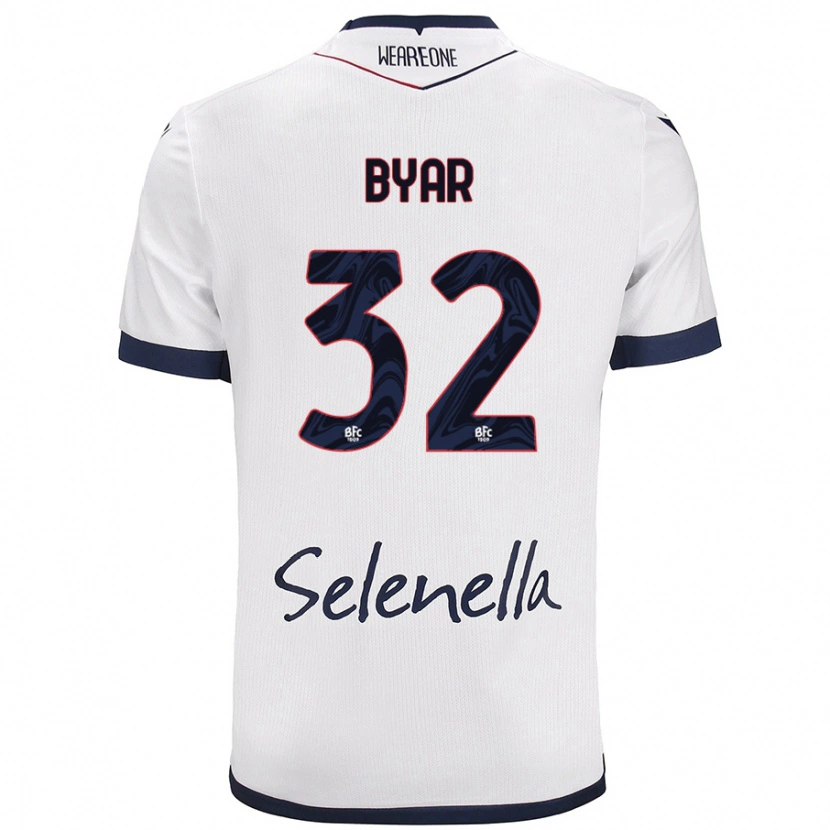 Danxen Uomo Maglia Naïm Byar #32 Bianco Blu Reale Kit Gara Away 2024/25 Maglietta