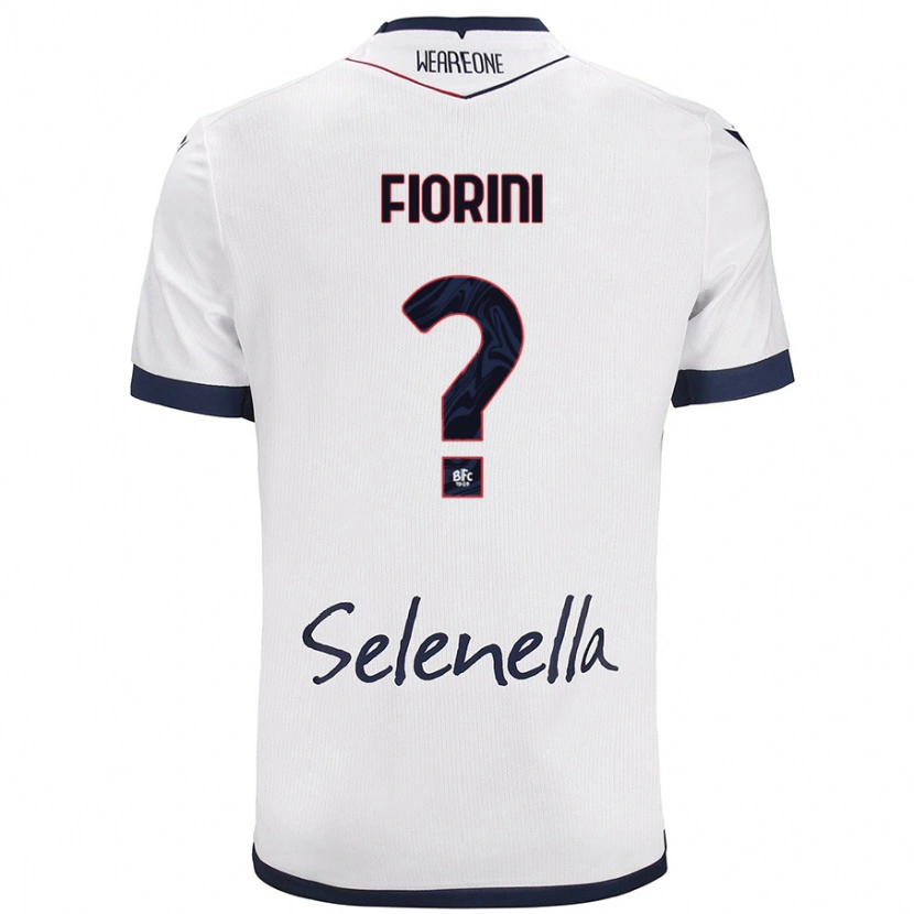Danxen Uomo Maglia Mattia Fiorini #0 Bianco Blu Reale Kit Gara Away 2024/25 Maglietta