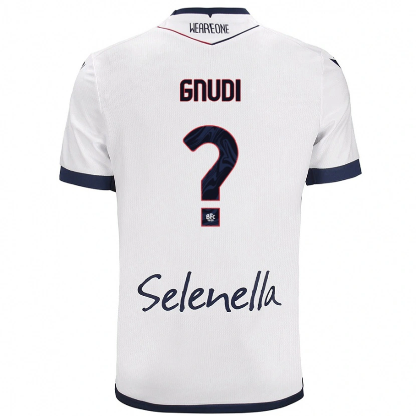 Danxen Uomo Maglia Riccardo Gnudi #0 Bianco Blu Reale Kit Gara Away 2024/25 Maglietta