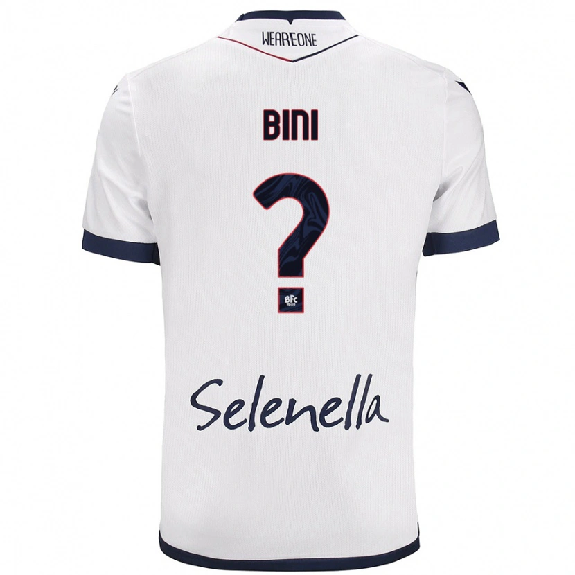Danxen Uomo Maglia Cesare Bini #0 Bianco Blu Reale Kit Gara Away 2024/25 Maglietta