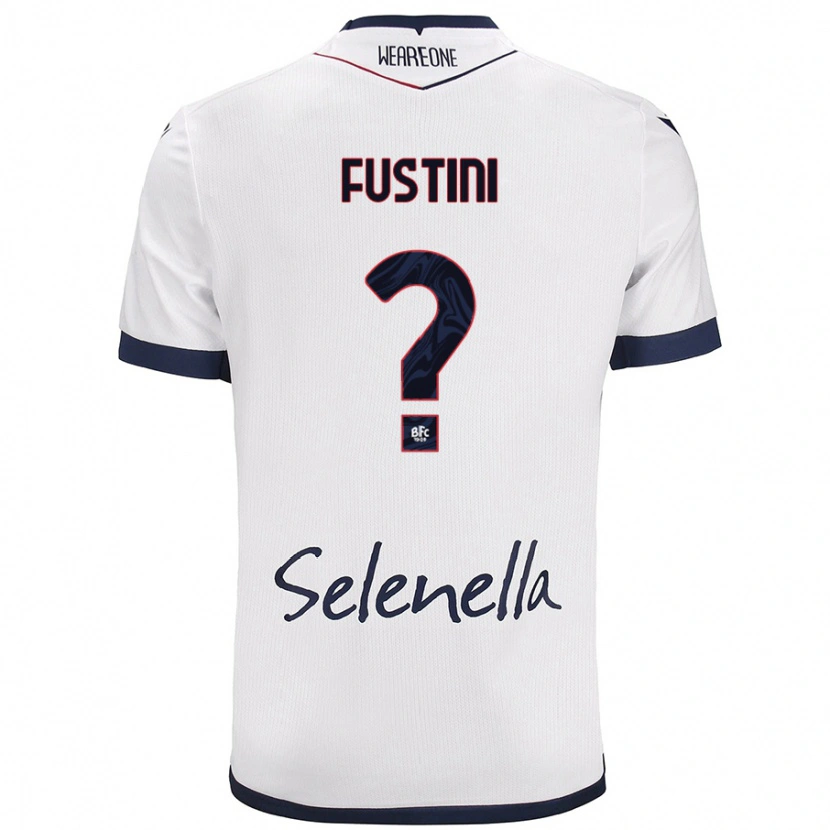 Danxen Uomo Maglia Kevin Fustini #0 Bianco Blu Reale Kit Gara Away 2024/25 Maglietta