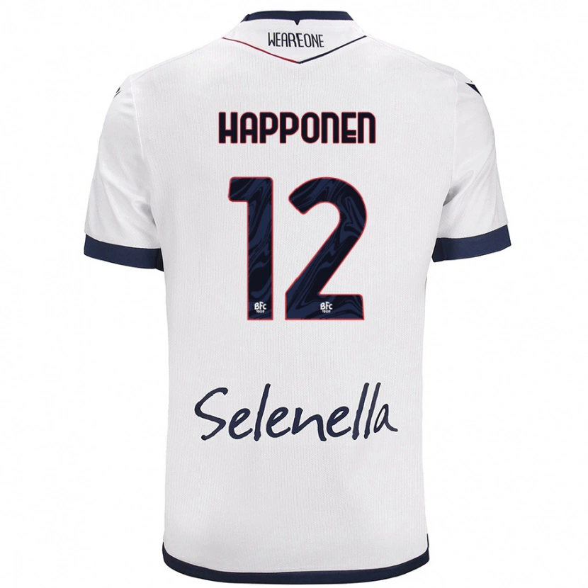 Danxen Uomo Maglia Ukko Happonen #12 Bianco Blu Reale Kit Gara Away 2024/25 Maglietta